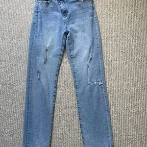 Altar'd State Light Blue Distressed Straight Leg Jeans